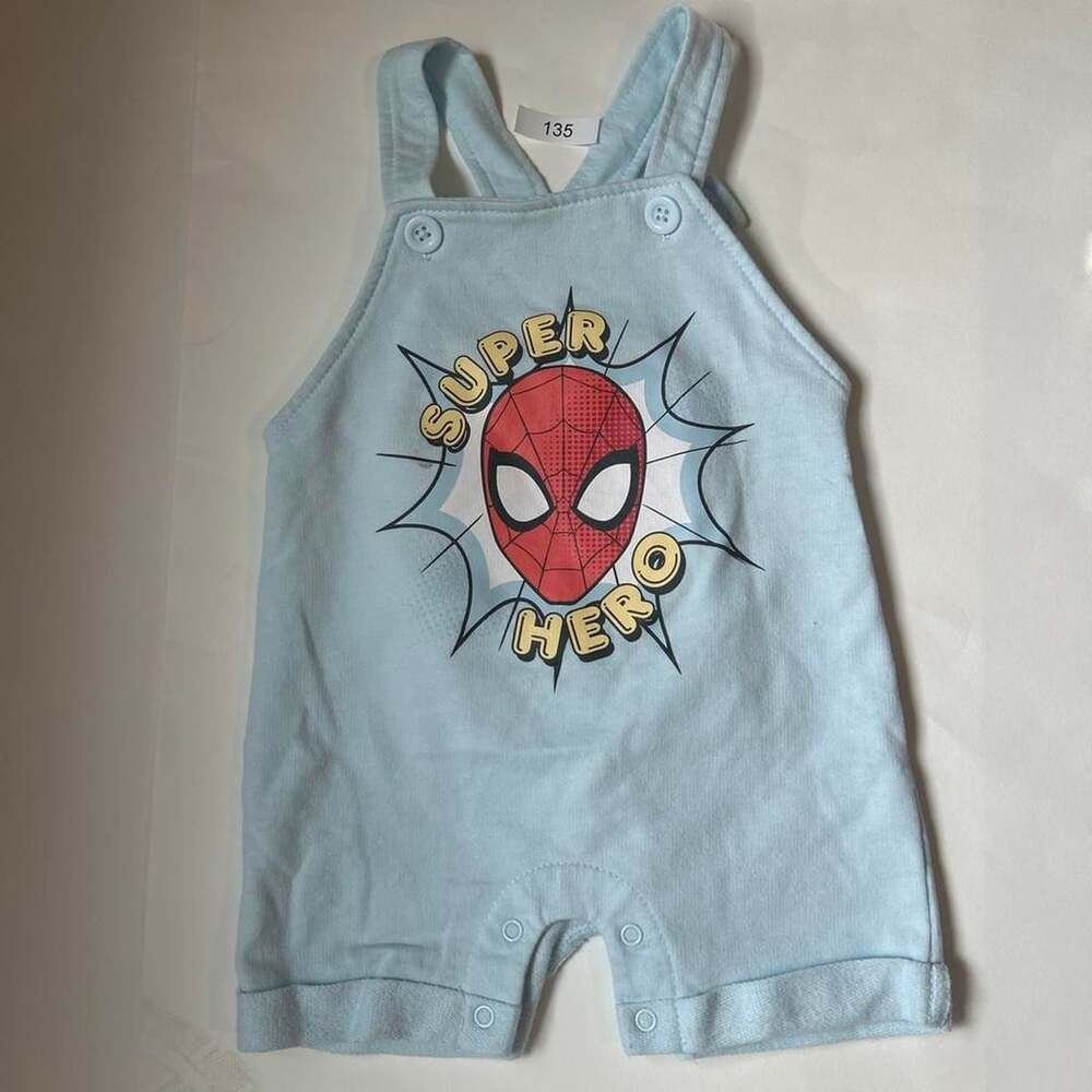 Marvel Spider-Man Romper Size 3/6M Light Blue Superhero